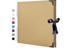 HoneyTolly Scrapbook Album 10x10 Inch - Hardcover Kraft Paper Photo Album with 80 Pages, Memory Book for Wedding, Anniversary, Family, Christmas, Baby Shower, Ideal for Preserving Precious Moments