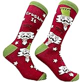 Crazy Dog T-Shirts Funny Nutcracker Crew Socks for Men – Crushing It Print – Festive Novelty Gift for Christmas & Holiday Parties – Cozy Cotton Stocking Stuffer with Nutcracker Design