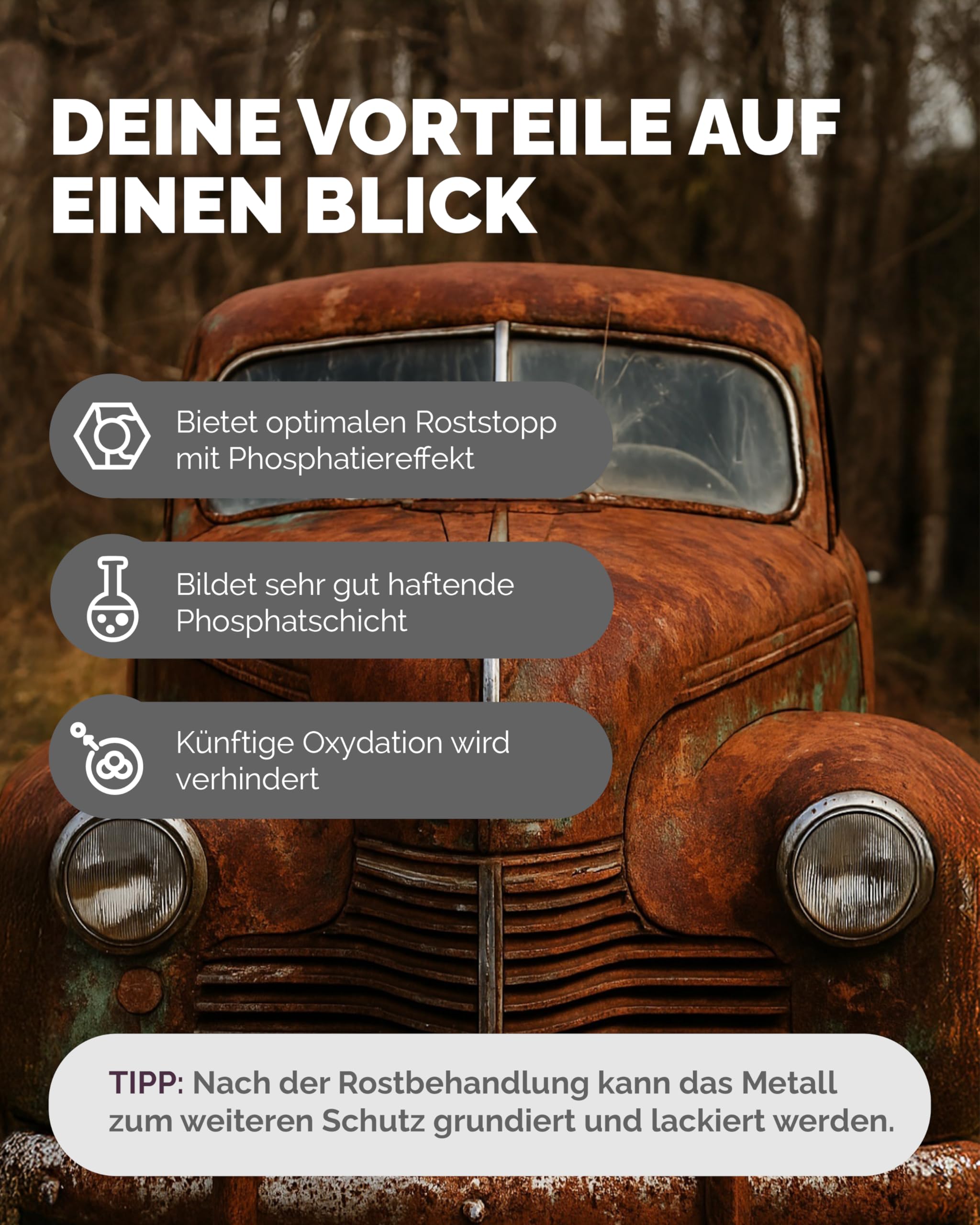 Optimal Products Rostumwandler 5l - Rostentferner und Rostschutz mit Phosphatiereffekt - Anwendbar auf allen metallischen Flächen - Sprühbar 2