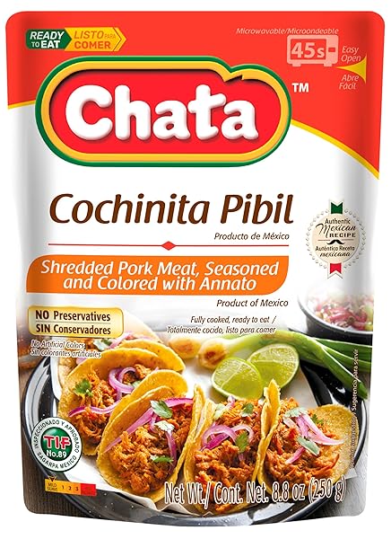 CHATA SEASONED SHREDDED MEAT 8.8OZ POUCH (PACK OF 1) (SELECT FLAVOR BELOW) (COCHINITA PIBIL).
