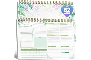 Ensight Weekly Undated Planner Notepad 8.5x12 – 52 Week Calendar & To Do List for Planning with Easy Tear off Sheets – Used for Goal, Schedule & Habit Tracking (Watercolor)
