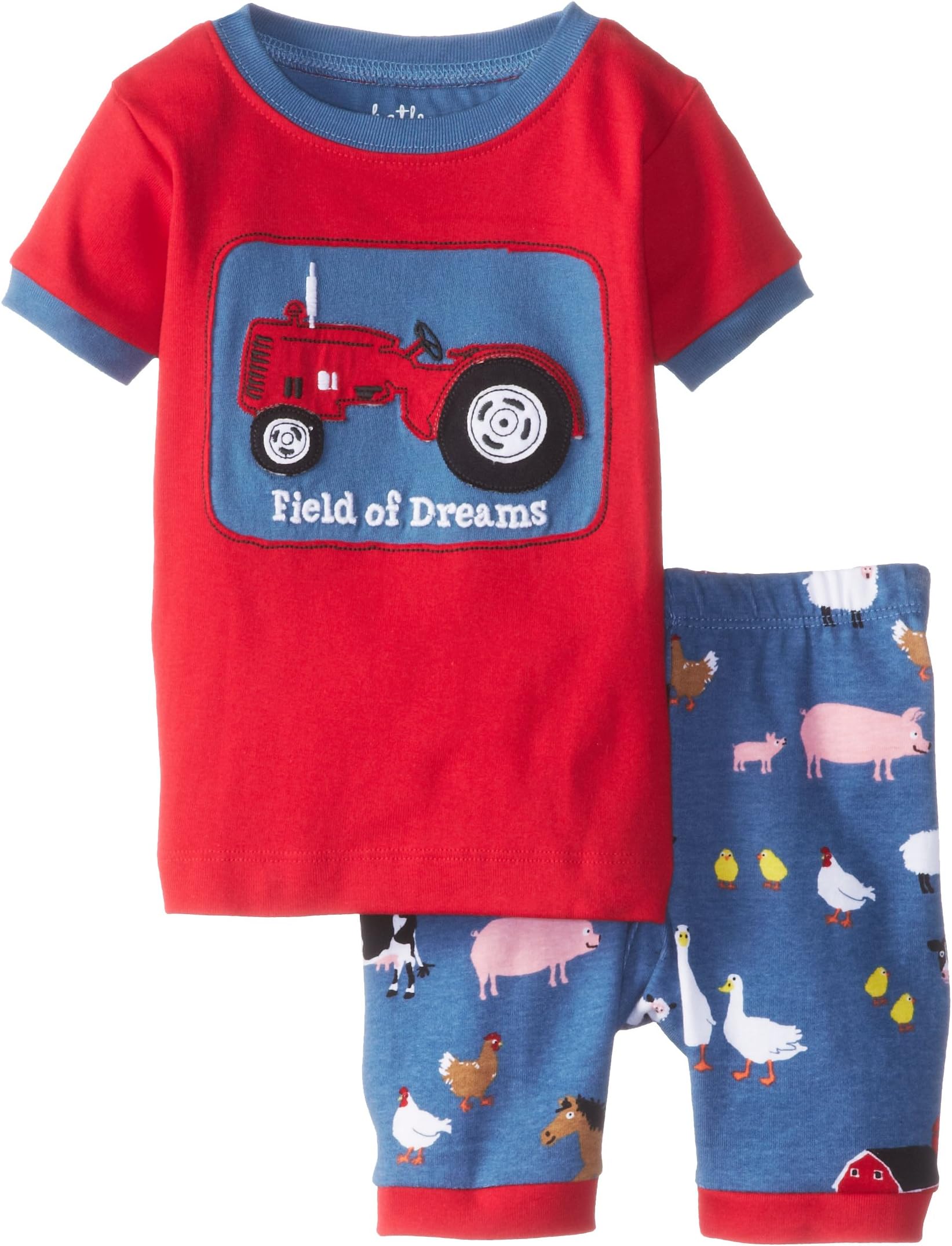 Hatley Little Boys' Short Pajama Sleep Set - Farmer Jack Field Of Dreams