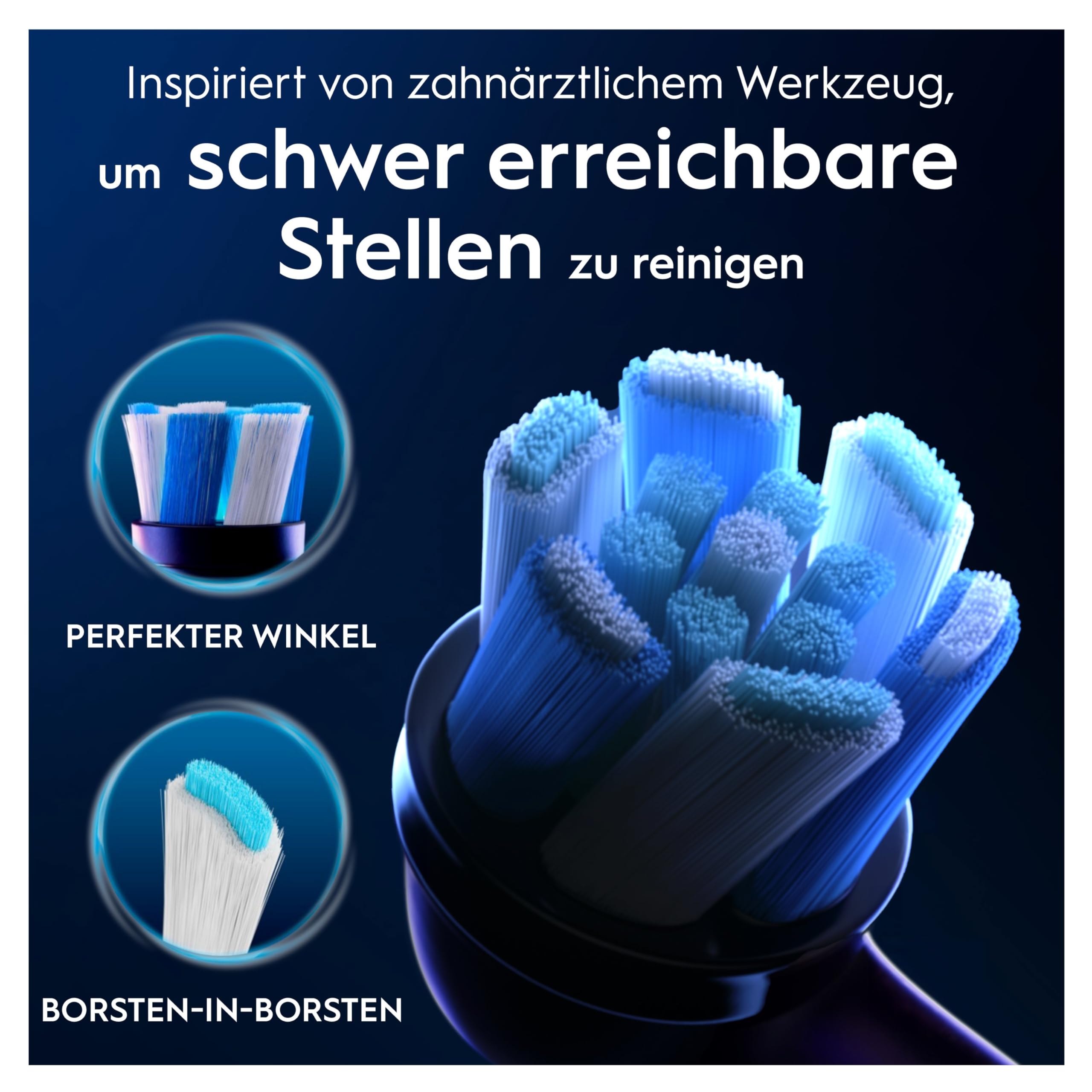 Oral-B iO Ultimative Reinigung Aufsteckbürsten — ORIGINAL Zahnbürstenaufsatz für Elektrische Oral-B iO Zahnbürsten — Ersatzbürsten, Bürstenköpfe — Tiefenreinigung & Plaqueentfernung — Schwarz, 8 Stück
