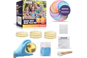 QOOMABA Mold Test Kit for Home Air Quality 5PCS - Mold Toxicity Test for HVAC, at Home Mold Test Kit, Mold Detector for Home Air Quality - Black Mold Testing Kit Air with Guide and Lab Support