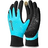 DULFINE 100% Waterproof Winter Work Gloves for Men and Women,Foam Latex Coated and Thermal Insulated Gloves for Cold Weather