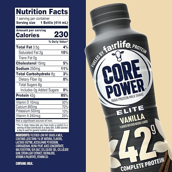 CORE POWER ELITE HIGH PROTEIN SHAKE (42G), VANILLA, 14 FL OZ