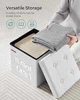 SONGMICS Mazie Collection Storage Ottoman 38 cm Foldable Foot Rest Cloud White view 4