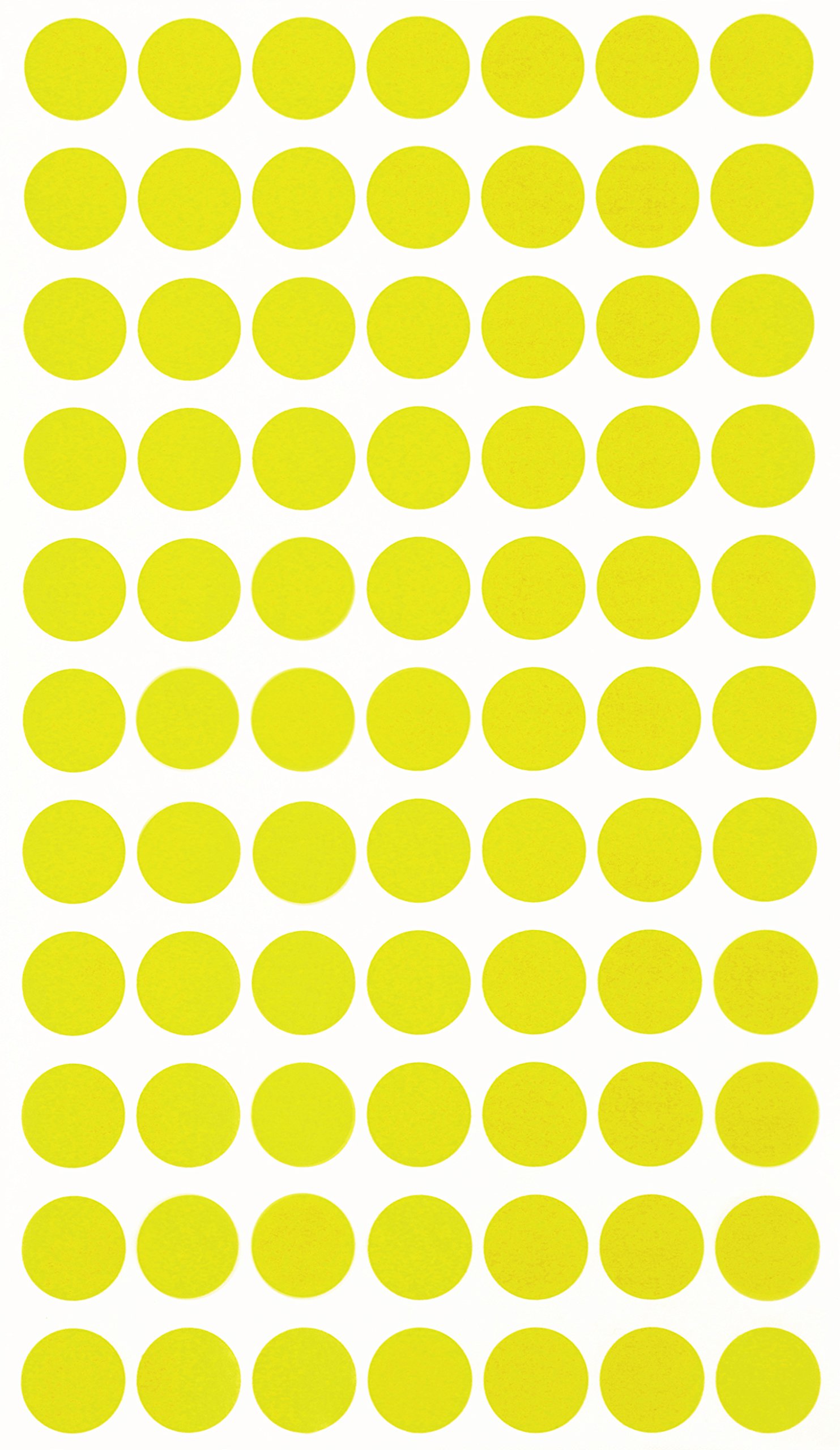 Royal Green Round Stickers Labels 15mm Neon Yellow Easy to Remove Label 1.5 cm 385 Pack