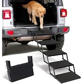 Foldable Dog Steps for Car SUV Truck - 5-Step Wide Stairs, 9.9Lbs | 5-step foldable stairs for trunk/SUV - 9.9lbs, non-slip, vehicle-safe