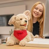 Chongker Realistic Companion Robot Dog Stuffed Animals for The Elderly | Handmade Robotic Dog With Voice Interactive, Heartbeat &amp; Purring, By Custom Beloved Pet's Name To Soothe Emotions For Senior