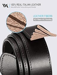 WOLFANT Men's 35mm Dress Casual Belt,100% Italian