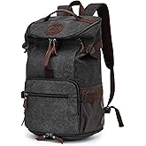 Kalesi Gym Duffle Bag Backpack 4-Way Vintage canvas with Shoes Compartment for travel Sport Hiking laptop (Vintage black)