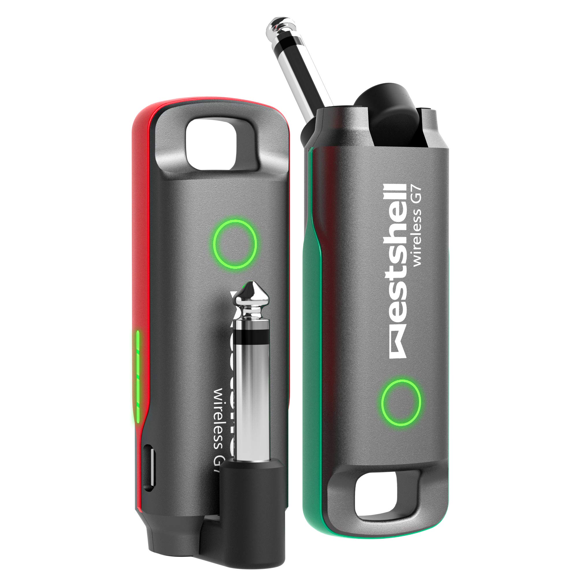 Wireless Guitar System, Westshell Digital UHF Guitar Transmitter Receiver, 1 Key Channel Switch, Rechargeable Low Latency Wireless System for Electric Acoustic Bass Guitar Amp Accessories (G7)