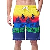UIQUR Mens Swim Trunks Board Shorts Swim Shorts Quick Dry 9 Inch Beach Swimwear
