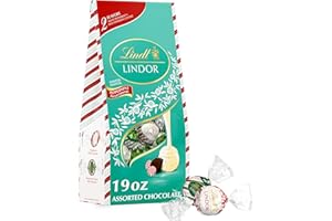 Lindt LINDOR Holiday Assorted Peppermint Chocolate Candy Truffles, 19 oz. Bag