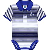 Creative Knitwear College Baby Striped Polo Bodysuit - Team Logo, Multiple Colors, for Boys & Girls (0-12 Months)