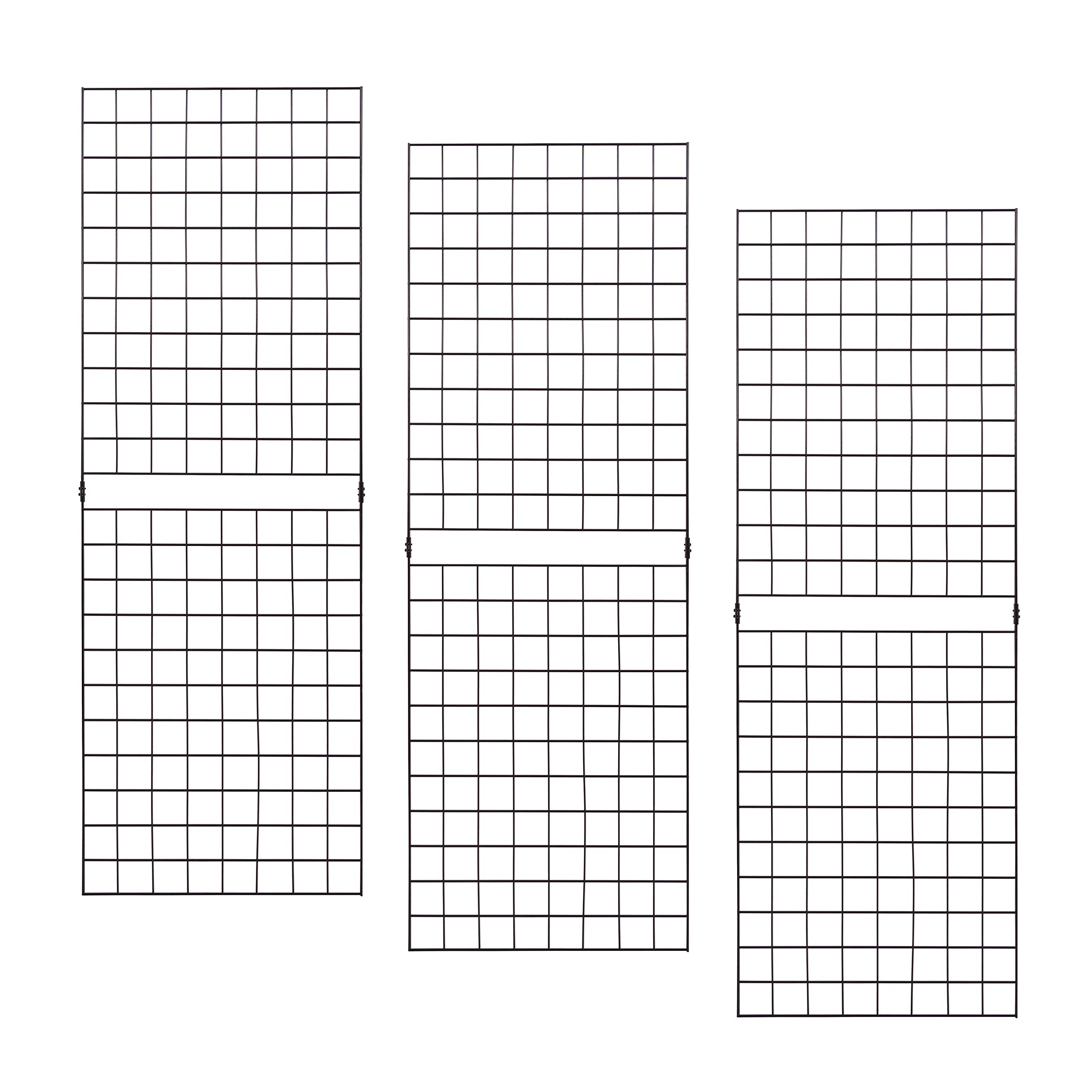 Econoco PGP26B Portable 2’ X 6’ Black Grid Panels-Pack of 3