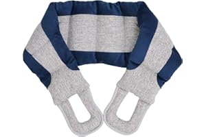 Microwavable Heating Pad for Neck and Shoulders with Handles, Extra Long Weighted Flaxseed Heat Pack, 31.5x5 Inch Microwave W