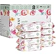 The Honest Company Clean Conscious Multi-Use Wipes | Hypoallergenic + Unscented for Sensitive Skin | Over 99% Water, Compostable, Plant Based, Baby Wipes | Rose Blossom, 576 Count