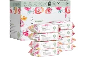 The Honest Company Clean Conscious Unscented Wipes | Over 99% Water, Compostable, Plant-Based, Baby Wipes | Hypoallergenic for Sensitive Skin, EWG Verified | Rose Blossom, 576 Count