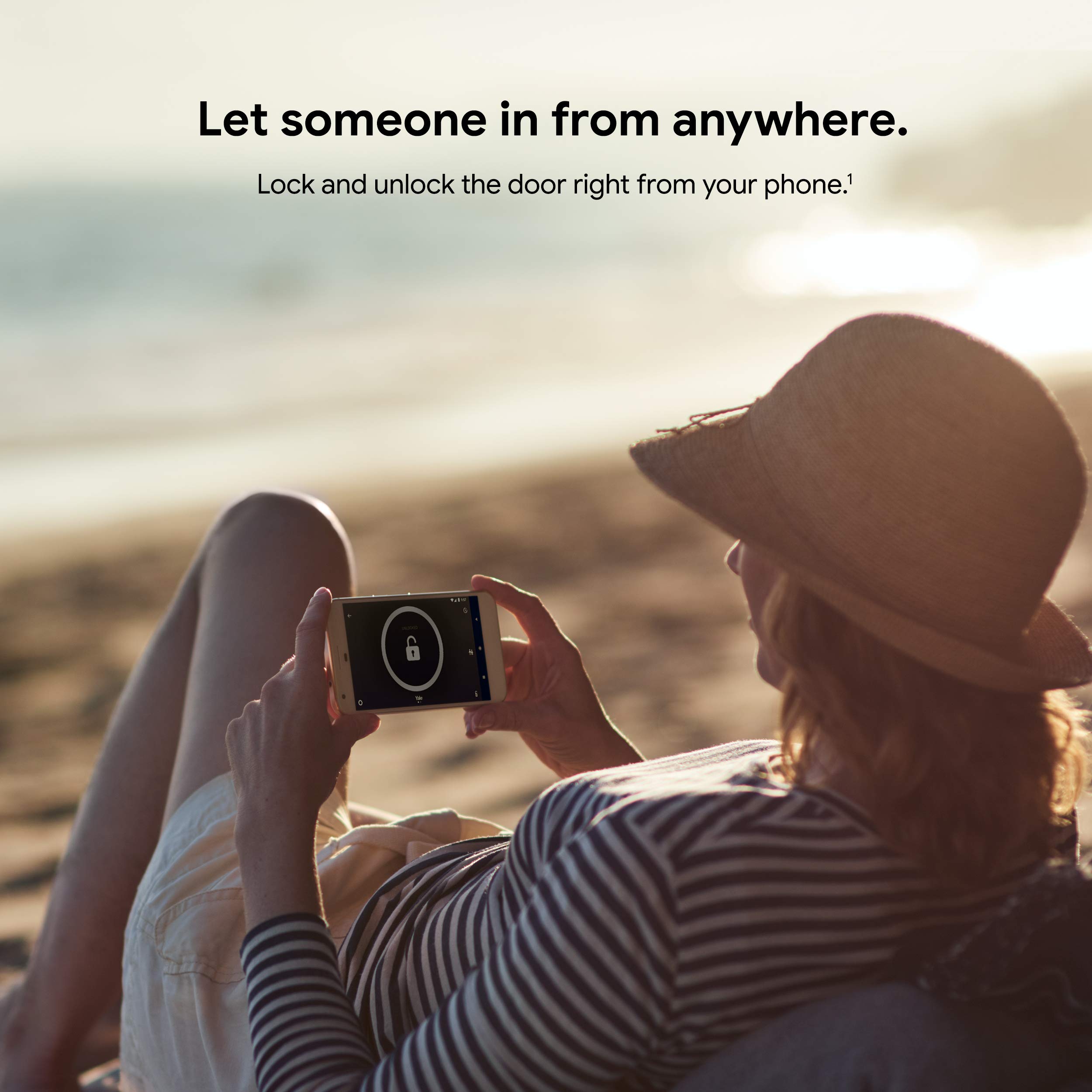 Google Nest x Yale Lock - Tamper-Proof Smart Lock for Keyless Entry - Keypad Deadbolt Lock for Front Door - Satin Nickel - View 6