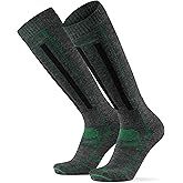 DANISH ENDURANCE Merino Wool Thermal Ski Socks, Shin Padding, Warm, for Men & Women 1 & 2Pack