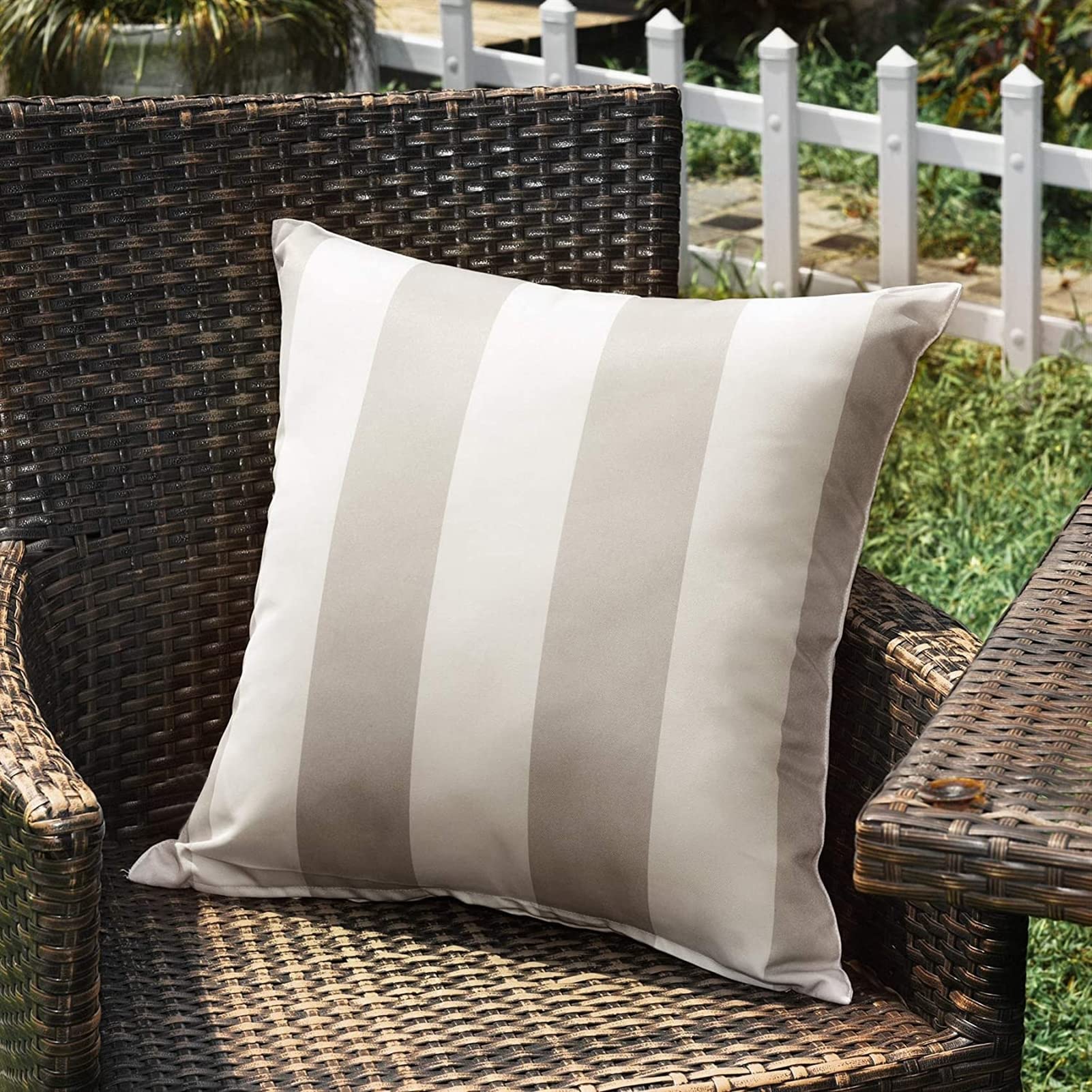 SK Studio Outdoor Waterproof Pillow Covers Set of 2 Lumbar Throw Pillowcases Outdoor Pillows Cushion Case for Home Patio Furnitures, Grey, 18x18 inch