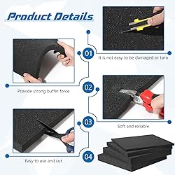 kymqlyw 4 Pieces Polyurethane Foam Sheet 15.8 x