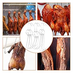 DEELEDM 12Pcs Meat Hook and Double Roast Duck