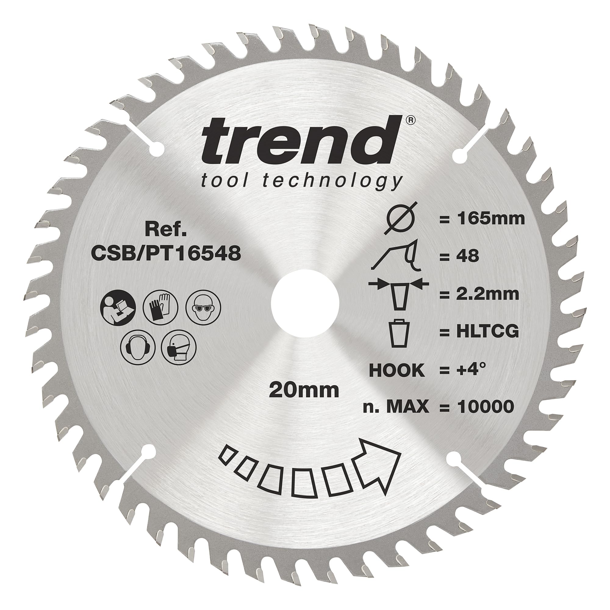 Trend CRAFTPRO Panel Trimming Plunge Saw Blade 165mm 48T 20mm