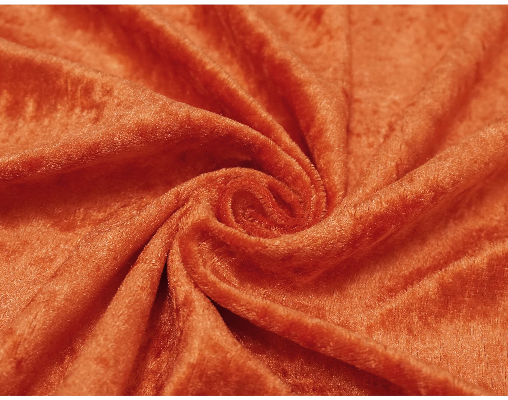 Crushed Velvet Fabric Craft Stretch Velour Material - Soft Furnishing & Craft Velour Fabric - 150cm Wide (Orange, 500cm x 150cm (197" x 60"))