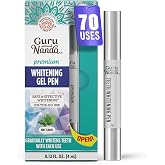 GuruNanda Teeth Whitening Gel Pen, Whitening with every use, Up to 70 uses | Lifts Surface Stains|Instant Results in 15 Mins|Precision Brush Applicator|On-The-Go|Mess Free|Vegan &amp; Gentle on Teeth|Mint