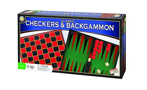 Classic Checkers And Backgammon Board Game