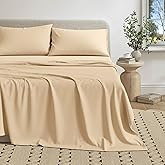 Great Bay Home Cotton Jersey Knit King Sheet Set - Ultra-Soft, Stretchy, Heathered Melange Bed Sheets - Cozy, Soft T-Shirt Sheet & Pillowcase Set (Heathered Tan)