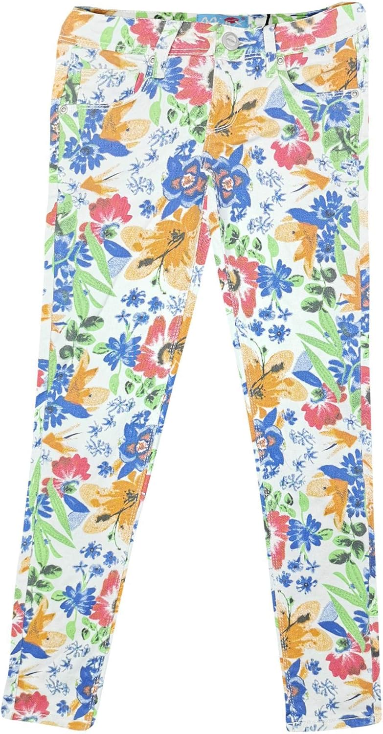 Amazon.com: Kids Girls Stretchy Floral Print Jeans Denim Pants Trousers ...