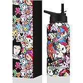Tokidoki Unicorno 32OZ Water Bottle with straw Anime Cartoon Reusable Insulated Water Bottle Cup Tumbler with Leak Proof Flip for Outdoor Gym (unicorno-04)