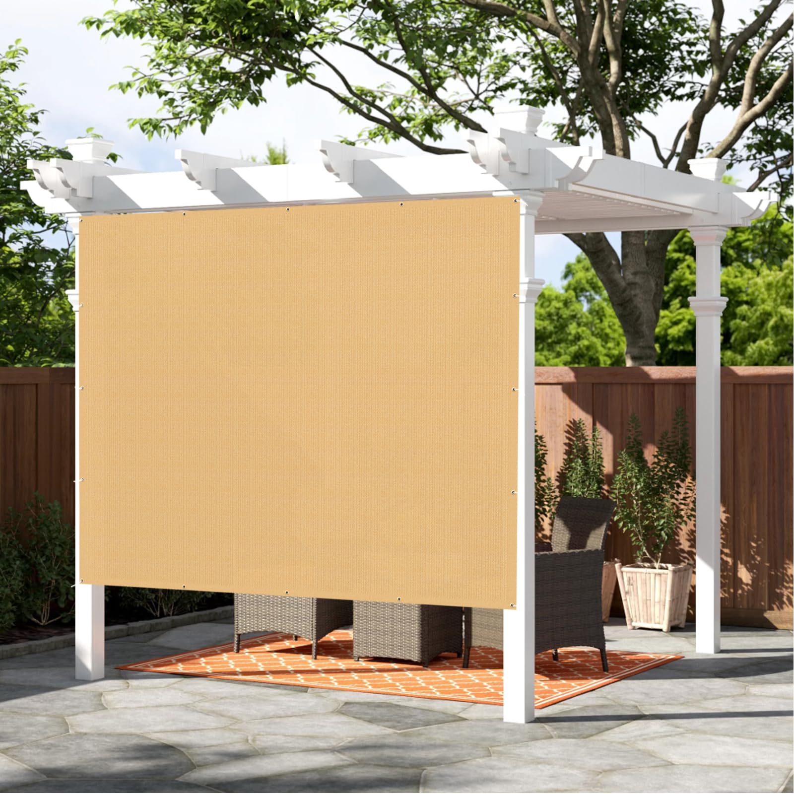Photo 1 of SUNNY GUARD Shade Cloth 6'x20'FT Sun Shade Screen Fabric HC-083 Shade Cover Tarp with Grommets for Pergola Backyard Garden,Sand