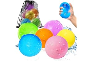 Reusable Magnetic Water Balloons Outdoor Toys: 6 Pack Refillable Water Bomb Quick Self-Sealing - Silicone Water Splash Ball w