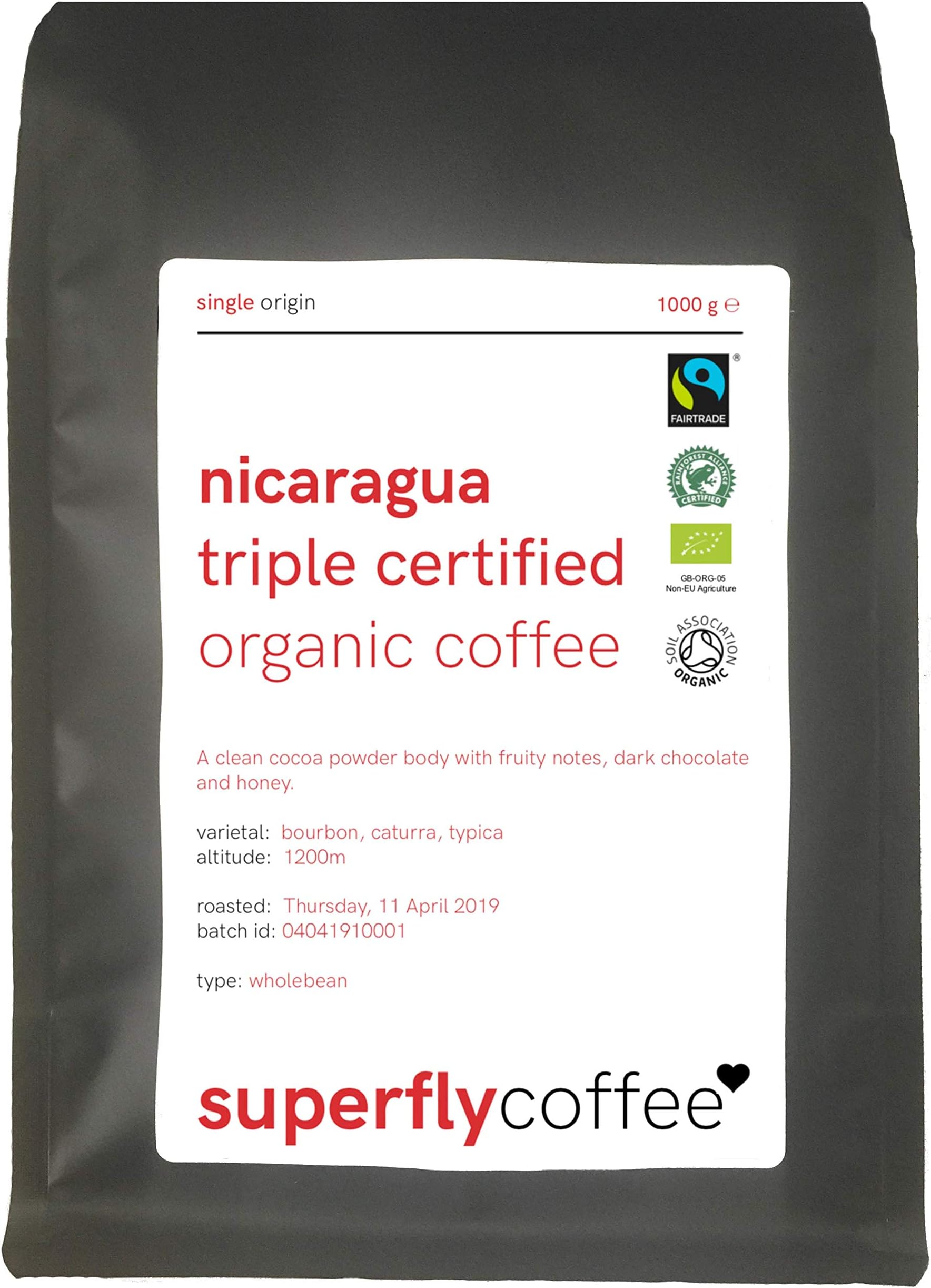superfly EVERLAST | Single Origin Arabica | Bulletproof Coffee | Medium Roast | 1Kg Wholebean | Fairtrade & Rainforest Alliance | Ethical & Carbon-Neutral