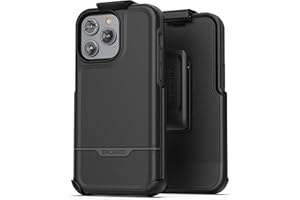 Encased Rebel Holster Designed for iPhone 14 Pro Max Case with Belt Clip - Ultra Protective Heavy Duty Phone Case (Black)