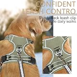 HEELE Dog Harness No Pull Large Front Back Clips Reflective Padded Green L view 4