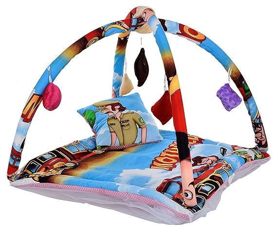 Feathers-NatureS Touch Play Gym Cum Mosquito Net By Sr Exims(0-6 Months)