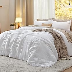 Bedsure King Size Comforter Set, White Soft