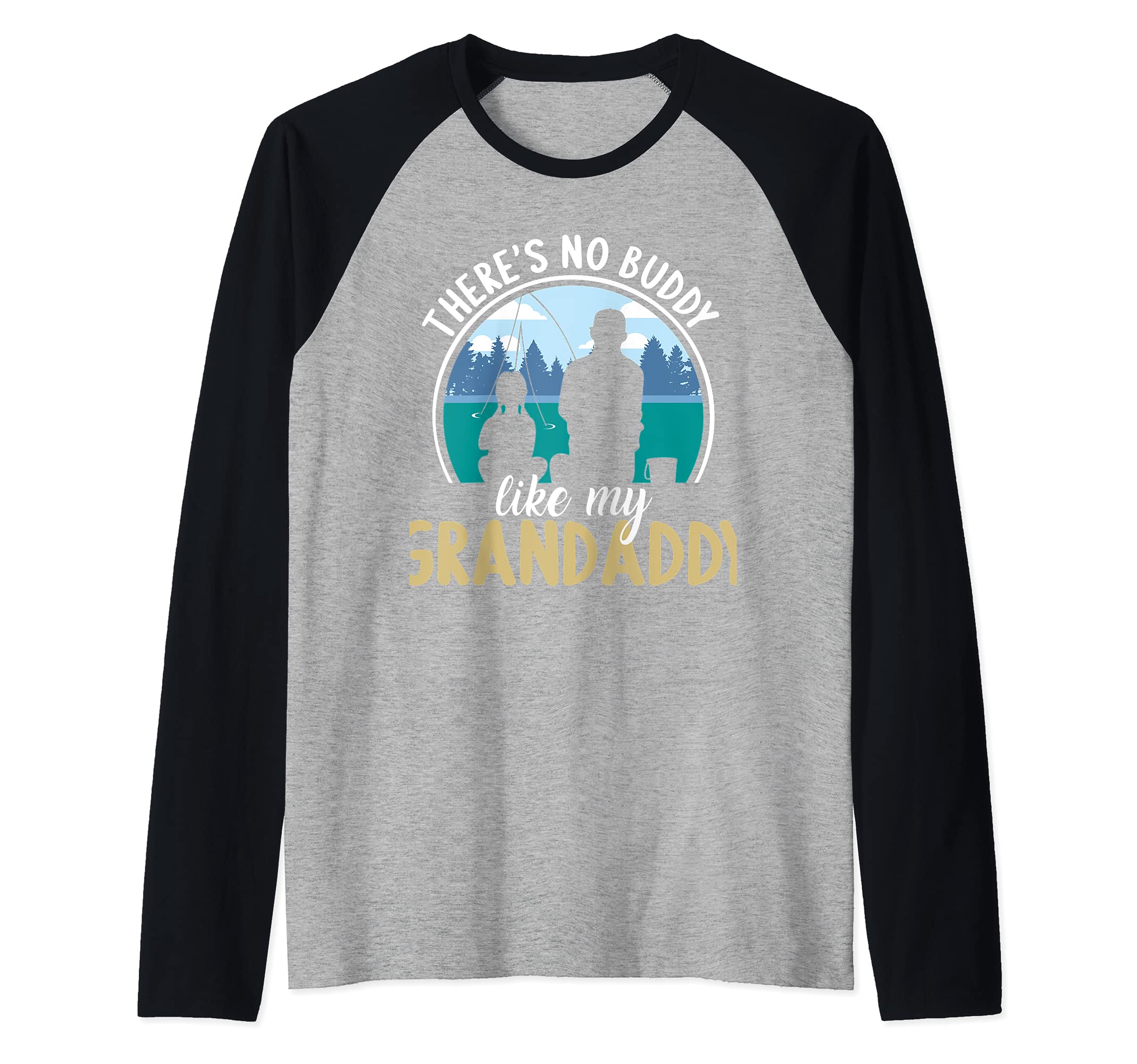 GRANDADDY Granddaughter friends forever fishing together Raglan Baseball Tee