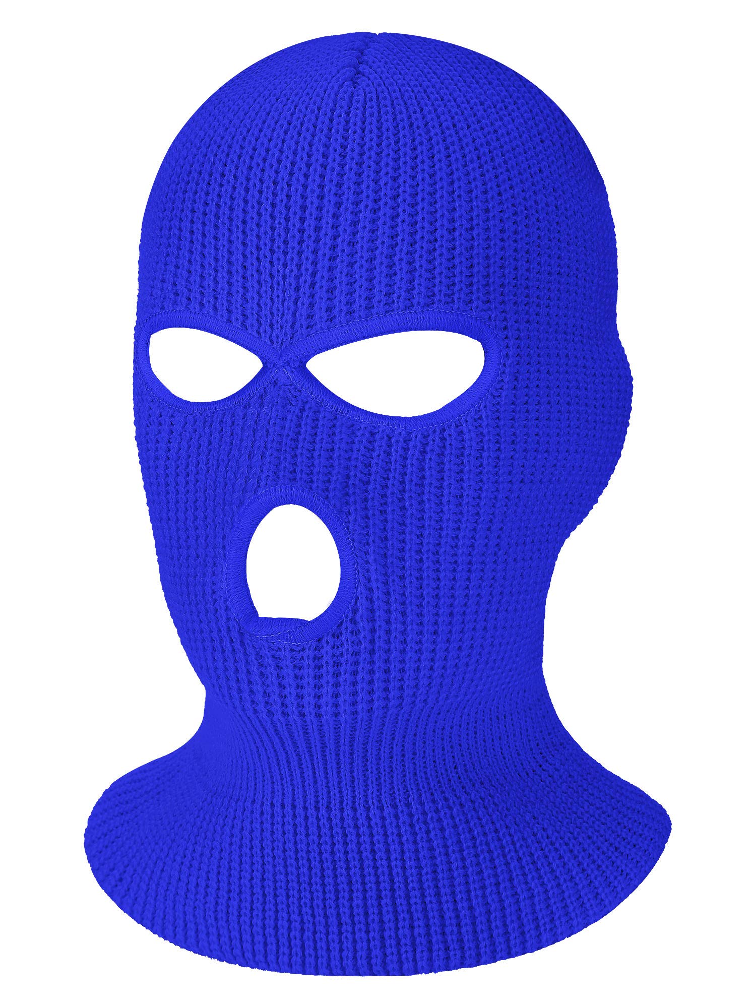 Geyoga 3 Hole Knitted Full Face Ski Mask Winter Balaclava Warm Full Face Cover Thermal Skiing Mask for Men Women Sport Outdoor(Kid Size,Royal Blue)