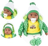 The Magic Toy Shop BiBi Doll 20in Black Ethnic Baby Boy Green Outfit Sounds
