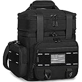 TENKIST Expandable Tactical Lunch Box, Large Insulated Lunch Cooler Bag Heavy Duty Leakproof Lunch Pail for Men Adults Work Office Outdoor Picnic Trips,16L,Black