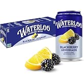 Waterloo Sparkling Water, Blackberry Lemonade, 12 Fl Oz Cans (Pack of 12) | Naturally Flavored, Zero Calories and Zero Sugar or Sweeteners