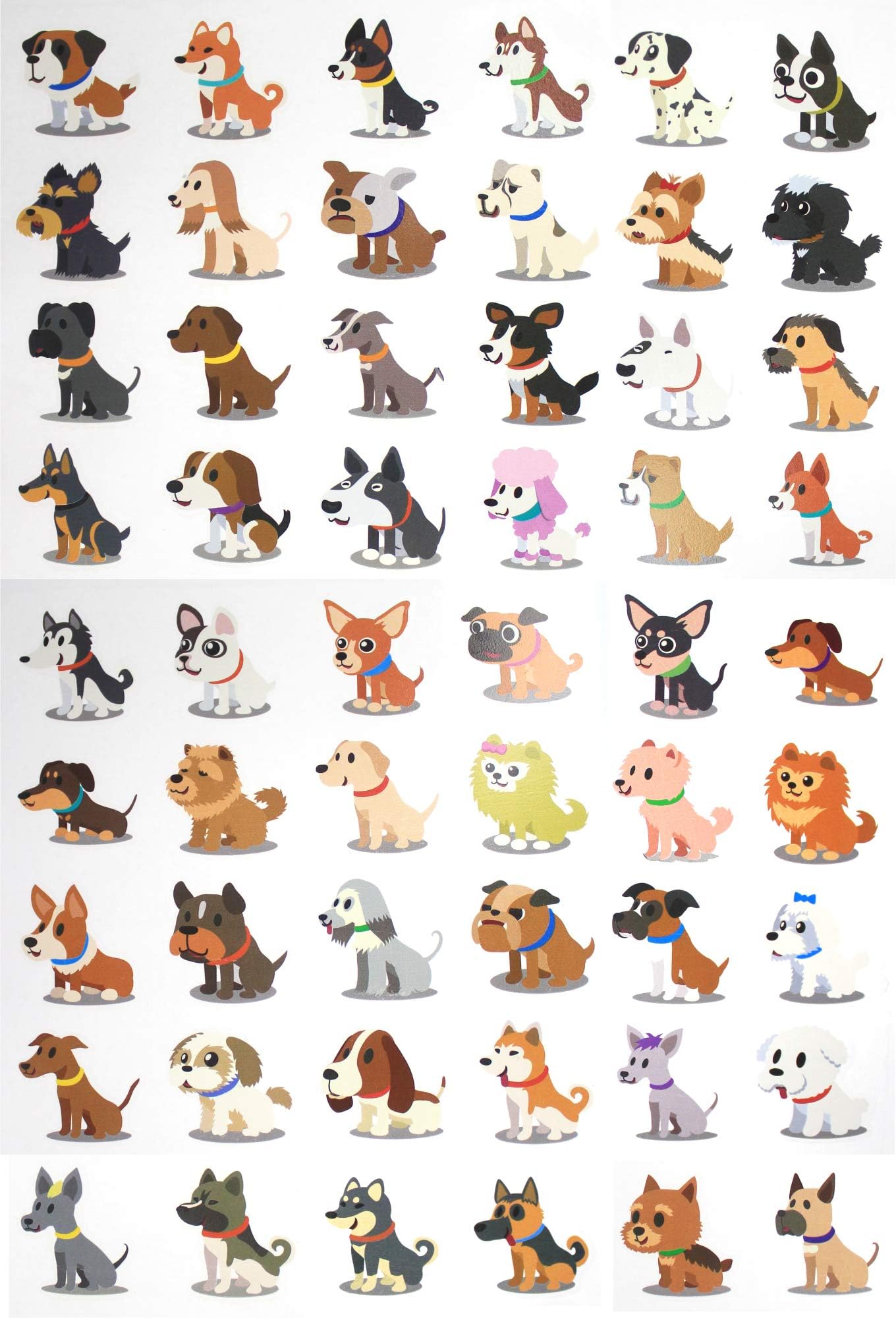 Fiomia Dogs Temporary Tattoo cartoon Sticker Face Decal Body Glitter for children kids girls Waterproof Removable 54 Designs 3 Sheets