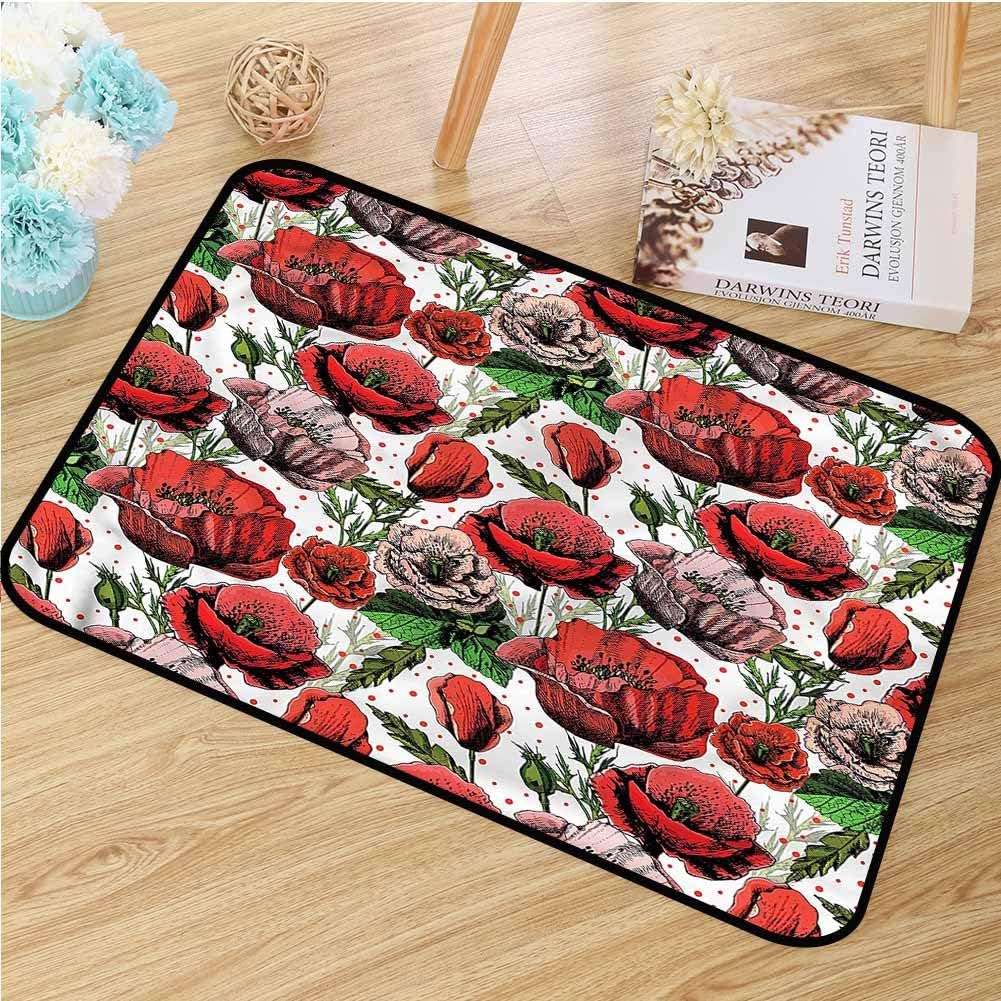TBRfine Flower, Door Mats, Colorful Petals Polkadots